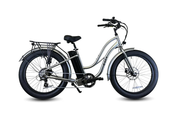 ELUX Tahoe GT 750 w Step Thru eBike 26x3.5 Fat Fat Tire Electric Beach Cruiser eBike - Fat Tire Cruiser eBike - eBike Super Shop