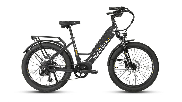 EUNORAU Meta 2024 500w Step Thru eBike 24x3 Fat Fat Tire Electric Beach Cruiser eBike - Fat Tire Cruiser eBike - eBike Super Shop