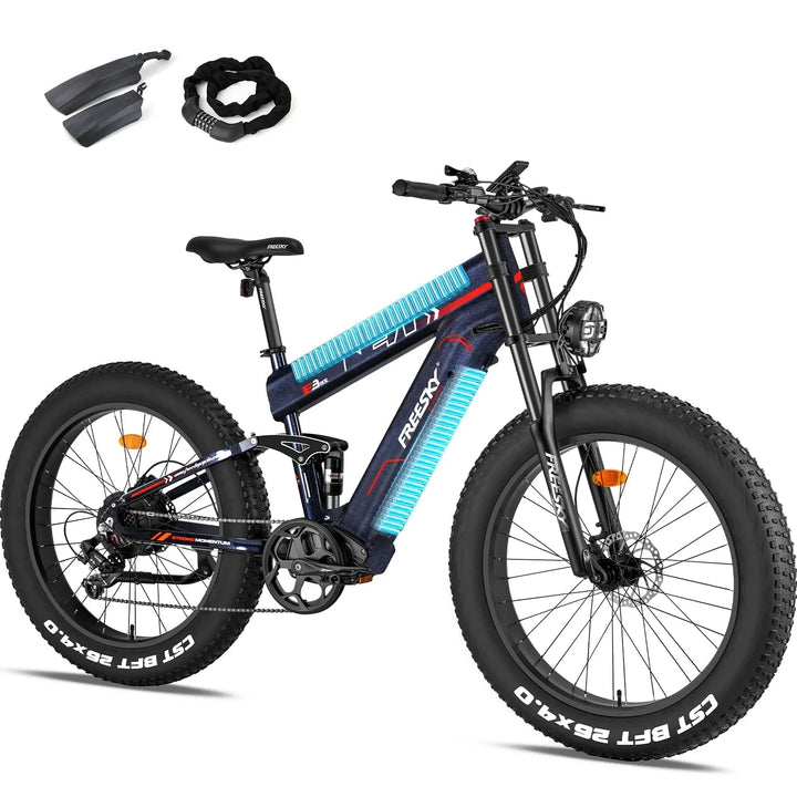 FREESKY Alaska M - 520 Pro 1000 w Mountain Ebike 4 Fat Tire Electric Fat Tire Mountain eBike - Mountain eBike - FREES|MOUNT|BLACK|0104 eBike Super Shop