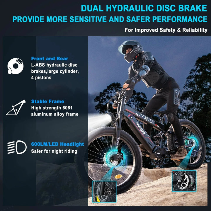 FREESKY Alaska M - 520 Pro 1000 w Mountain Ebike 4 Fat Tire Electric Fat Tire Mountain eBike - Mountain eBike - FREES|MOUNT|GREEN|0106 eBike Super Shop