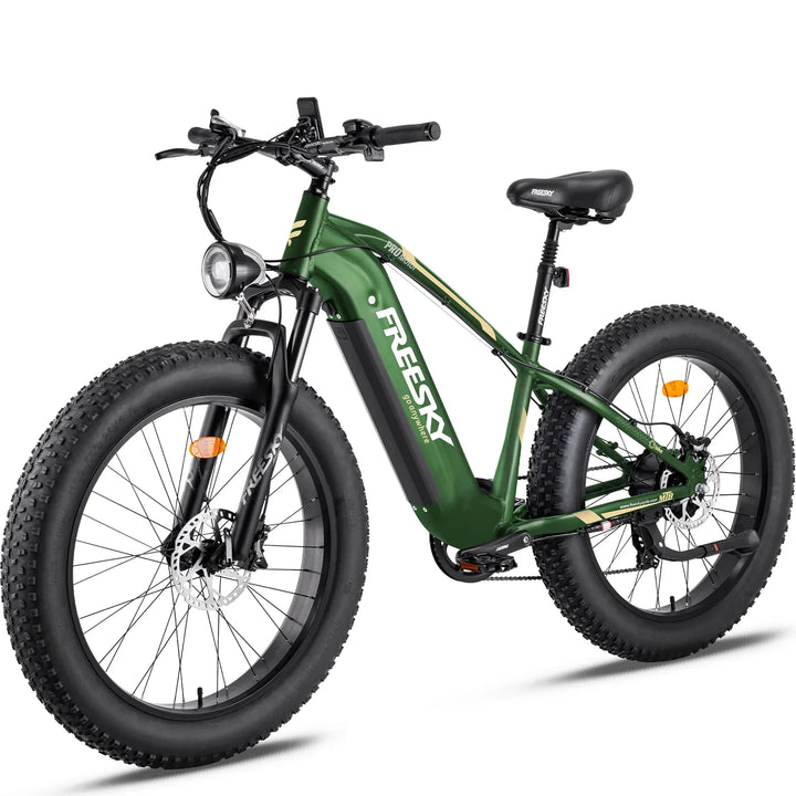 Green FREESKY Himalay X-5e 750 w Mountain Ebike 4 Fat Tire Electric Fat Tire Mountain eBike