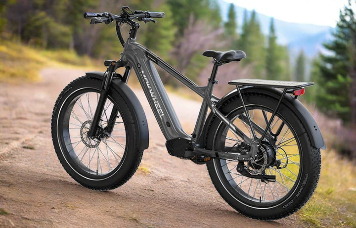  MOKWHEEL Basalt 750 w Step Over Ebike 26x4 Fat Tire Fat Tire Electric Beach Cruiser eBike