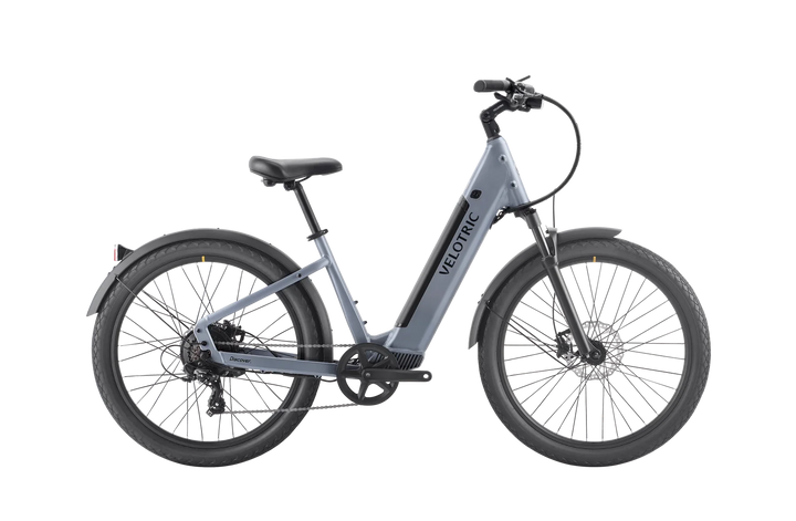 Silver VELOTRIC Discover 1 Plus 500w Step Thru eBike 26x2.5 Urban Electric Urban eBike