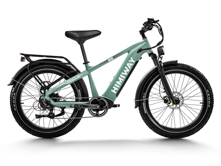 Light Green HIMIWAY Zebra  750 w Step Over Ebike 26x4 Fat Electric Fat Tire Mountain eBike