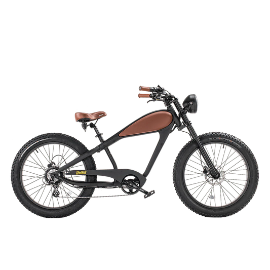 OB eBikes REVI Cheetah 750 w Bike in the shop Step Over Ebike 26x4 Electric Vintage eBike - Fat Tire Cruiser eBike - eBike Super Shop