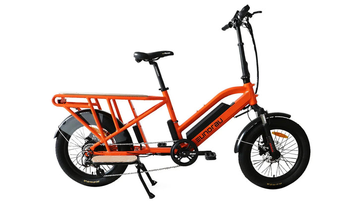 Orange EUNORAU G30 Cargo 500w Step Thru eBike 20x3 Fat Electric Cargo eBike