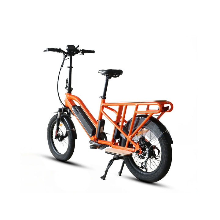 Orange EUNORAU G30 Cargo 500w Step Thru eBike 20x3 Fat Electric Cargo eBike