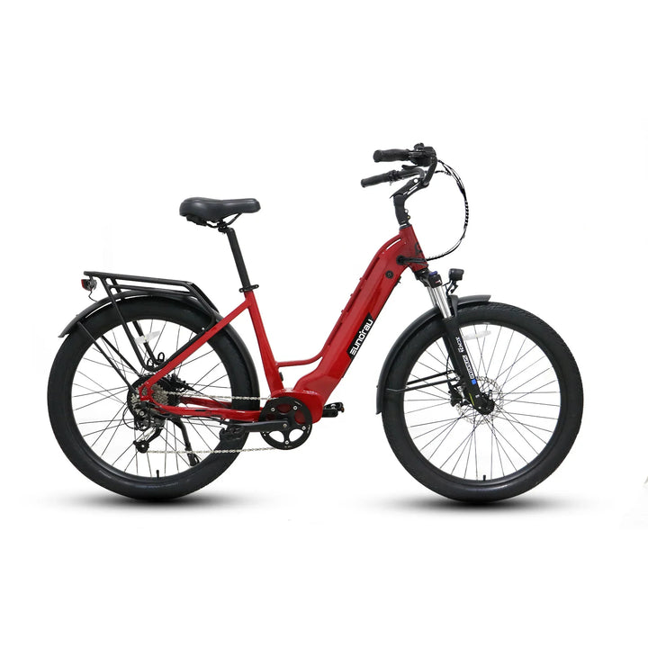 Black EUNORAU Meta275 500w Step Thru eBike 27.5x2.6 Road Electric Beach Cruiser eBike