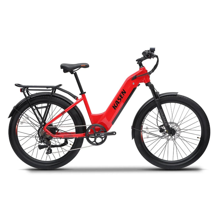 Red KASEN City 2.0 500 w Step Thru Ebike 27.5X2.4 Urban Electric Urban eBike