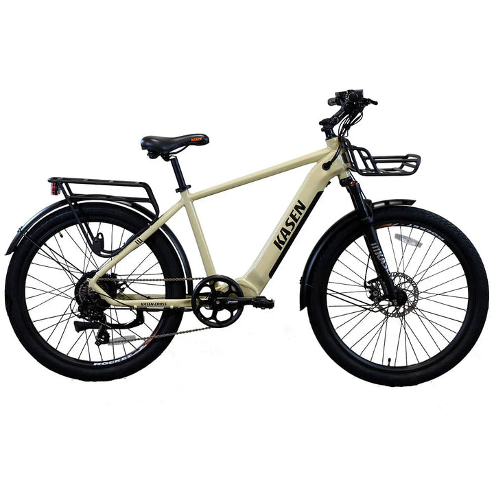 White KASEN Cross 500 w Step Over Ebike 27.5X2.4 Urban Electric Urban eBike