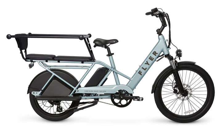 Space Grey FLYER Via Pro 750w Step Thru eBike 24x2.4 Street Electric Cargo eBike