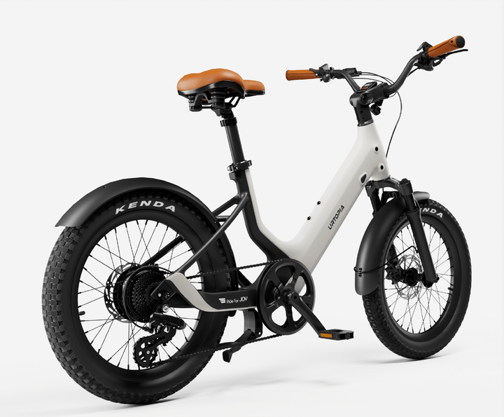 URTOPIA JOY 500 w Step Thru Ebike 20X3 Fat Electric Mini Fat Tire eBike - Road eBike - URTOP|CREAM|2890 eBike Super Shop