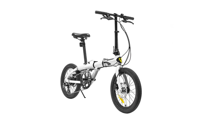 White SUPERHUMAN Shapeshifter 250 w Folding Ebike 18x2.5 Urban Electric Folding eBike