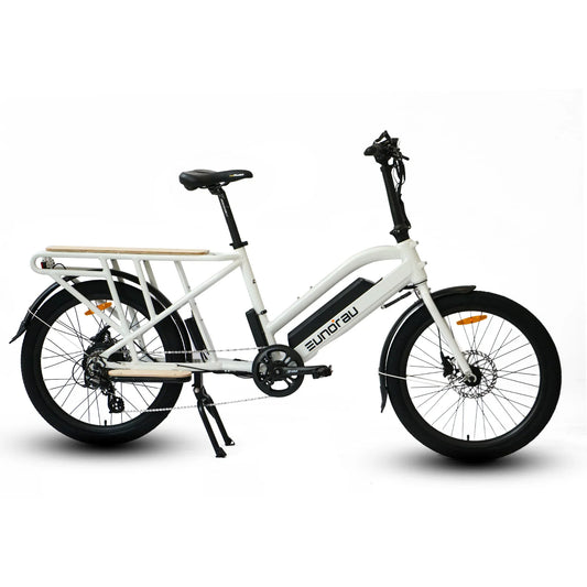 Green EUNORAU Max Cargo 750w Step Thru eBike 24x2.4 Road Electric Cargo eBike