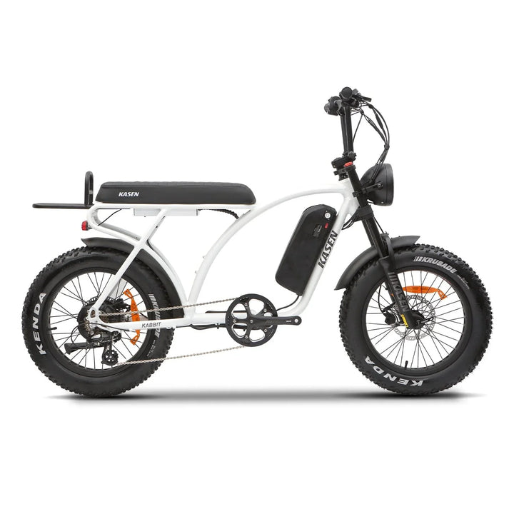 White KASEN Kabbit 2.0 1000 w Moto Ebike 20x4 Fat Electric e-Moto Style eBike