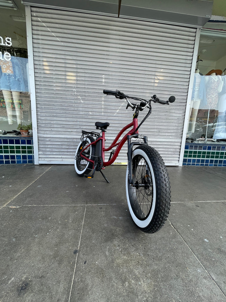 eBike Red Electric Fat Tire Beach Cruiser ebike