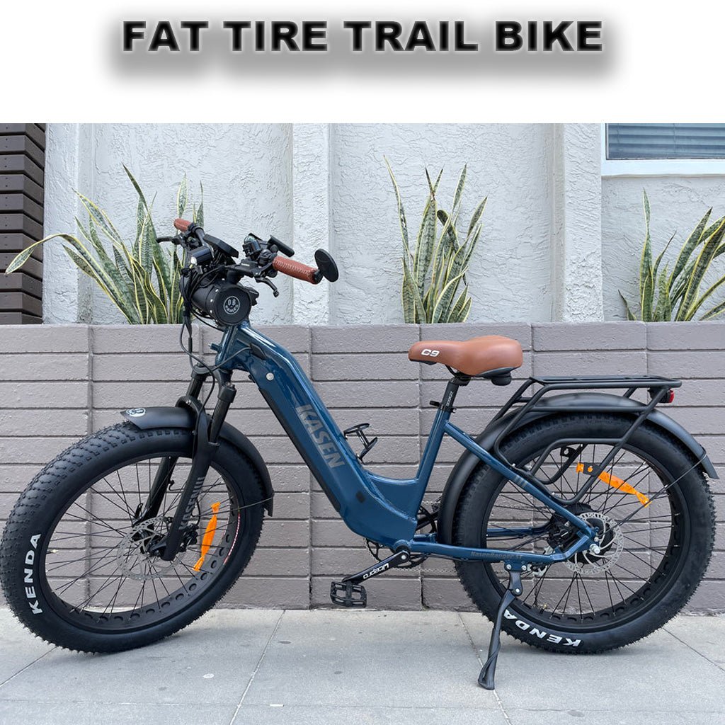 eBike 1000w Fat Tire Trail Bike (Step-Thru) Navy Blue by kasen - Electric Bike Super Shop