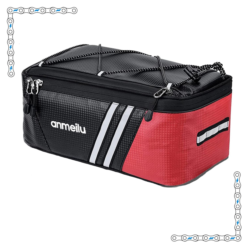 eBike Black and Red Rear Cargo Bag for ebike by Way Cool Electric Bikes - Electric Bike Super Shop