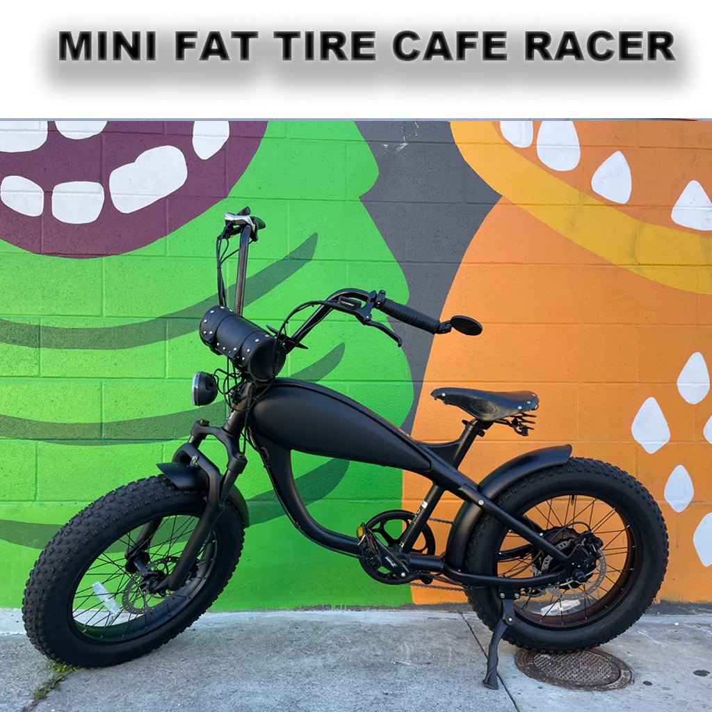 eBike Blackout Mini Cheetah Cafe Racer eBike - Custom Electric Fat Tire e-bike by Revi - Electric Bike Super Shop