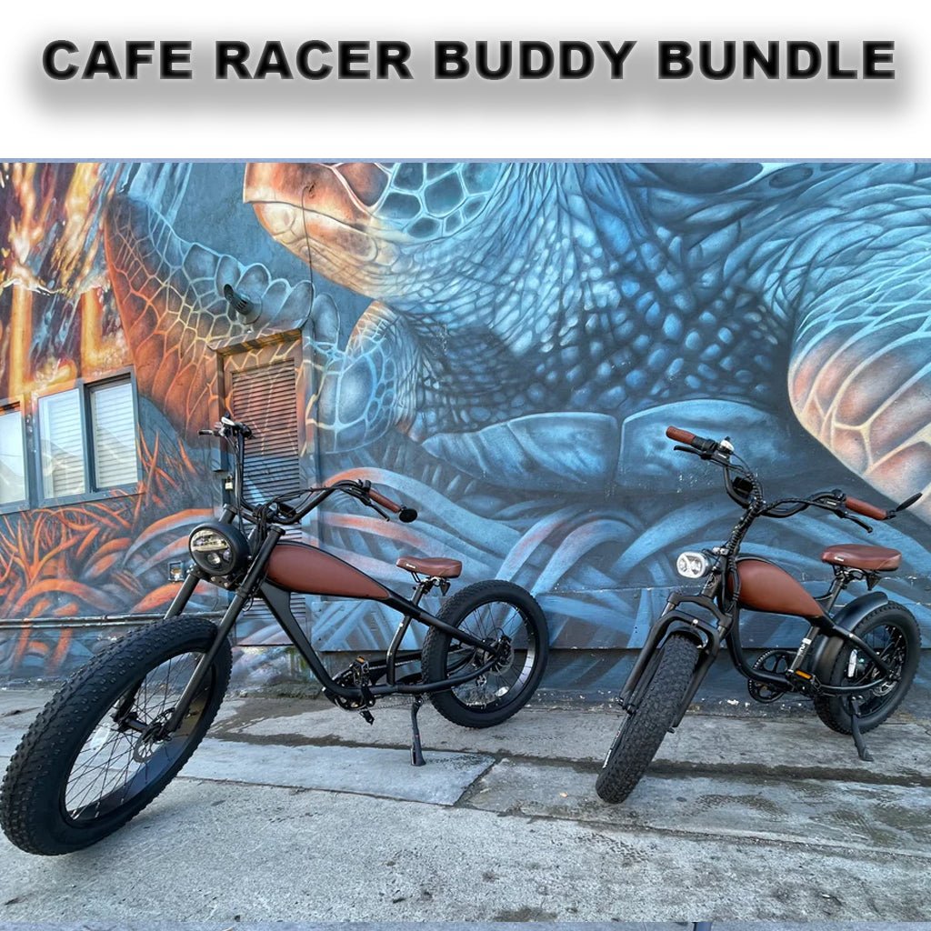 eBike Cheetah Cafe Racer Buddy Bundle eBikes - Custom Electric Fat Tire e-bikes by Revi - Electric Bike Super Shop