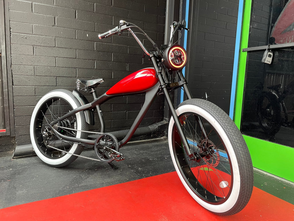 eBike Cheetah Cafe Racer eBike - Custom Electric Fat Tire e-bike Black Widow by Revi - Electric Bike Super Shop