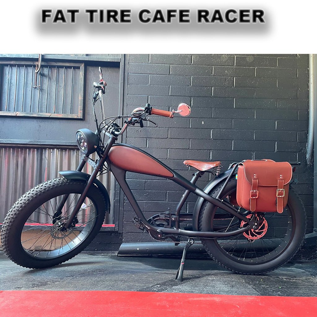 eBike Cheetah Cafe Racer eBike - Custom Electric Fat Tire e-bike Black/Brown by Revi - Electric Bike Super Shop