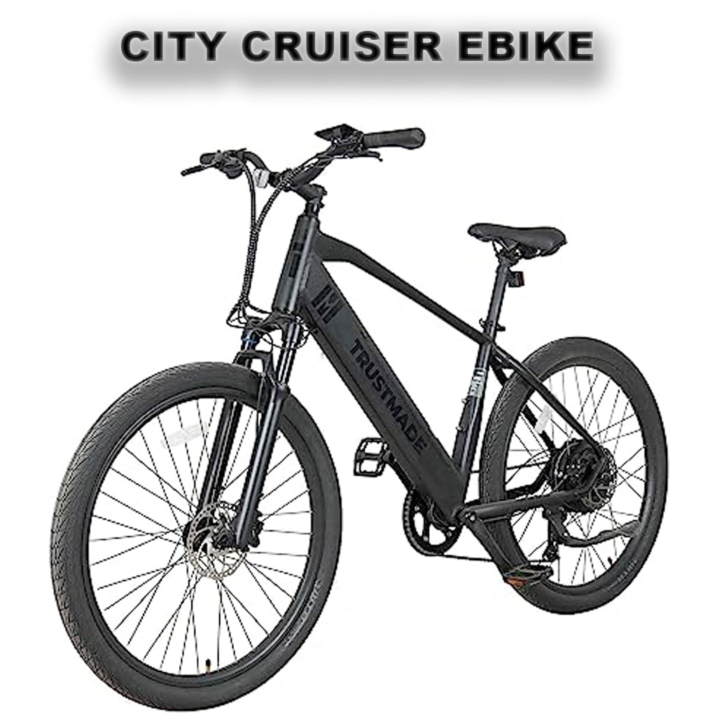 eBike City Cruiser 500w Electric Bike (Step-Over) Black by Trustmade - Electric Bike Super Shop