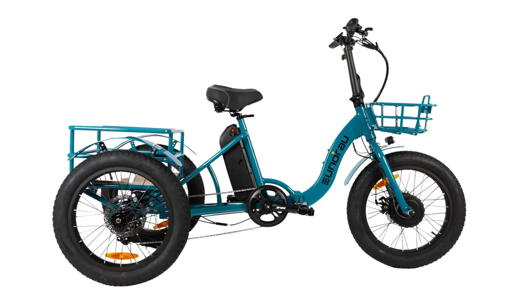 eBike Foldable Electric Trike - Folding e-Trike Blue by Eunorau - Electric Bike Super Shop