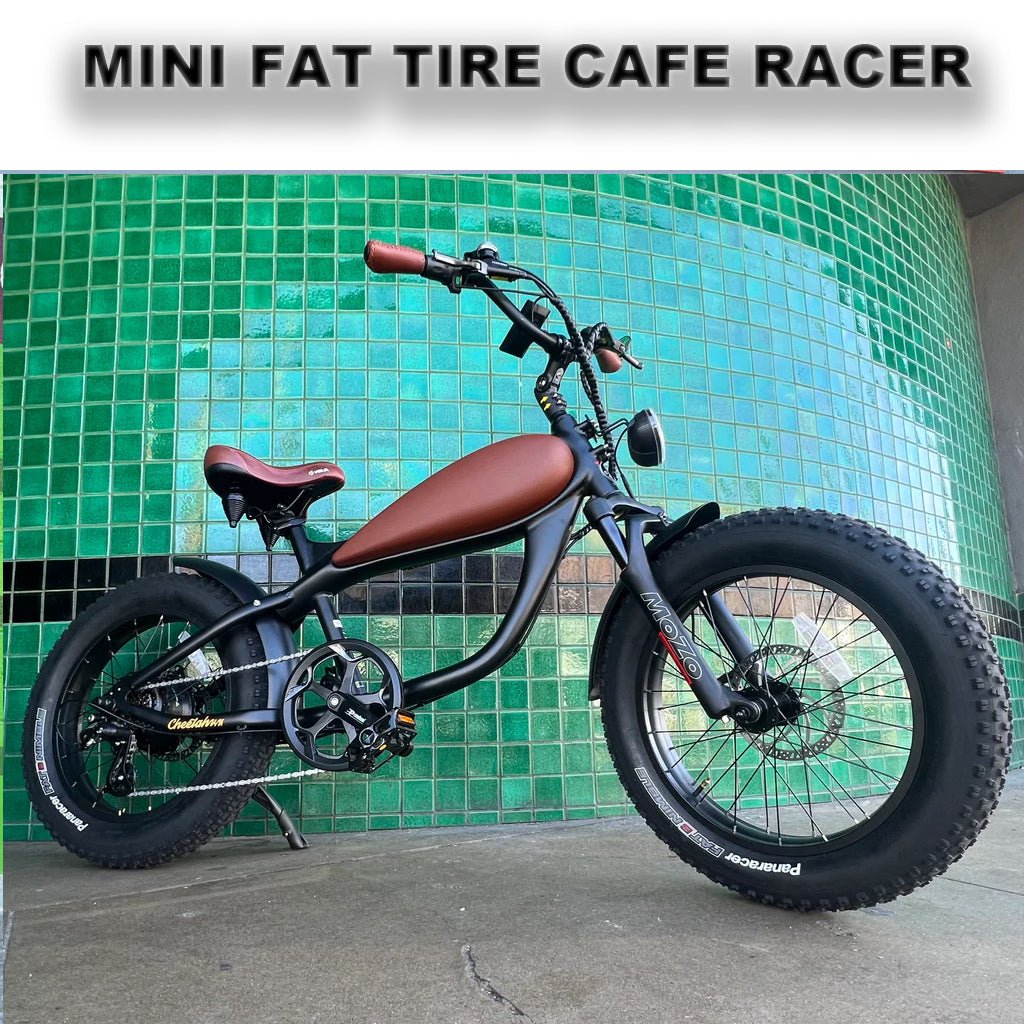 eBike Mini Cheetah Cafe Racer eBike - Custom Electric Fat Tire e-bike by Revi - Electric Bike Super Shop