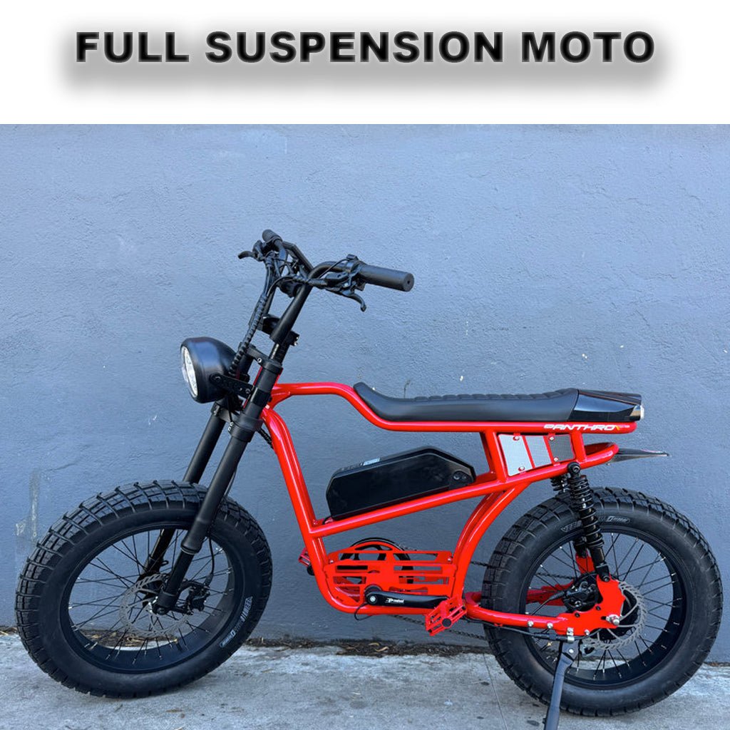 eBike Moto Style Full Suspension Fat Tire Electric Bike - 750 Watt by Golden Cycle - Electric Bike Super Shop