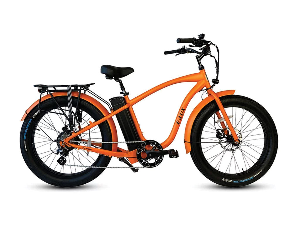 eBike Stock Tahoe Fat Tire Cruiser (Step-Over) Orange by e-Lux - Electric Bike Super Shop
