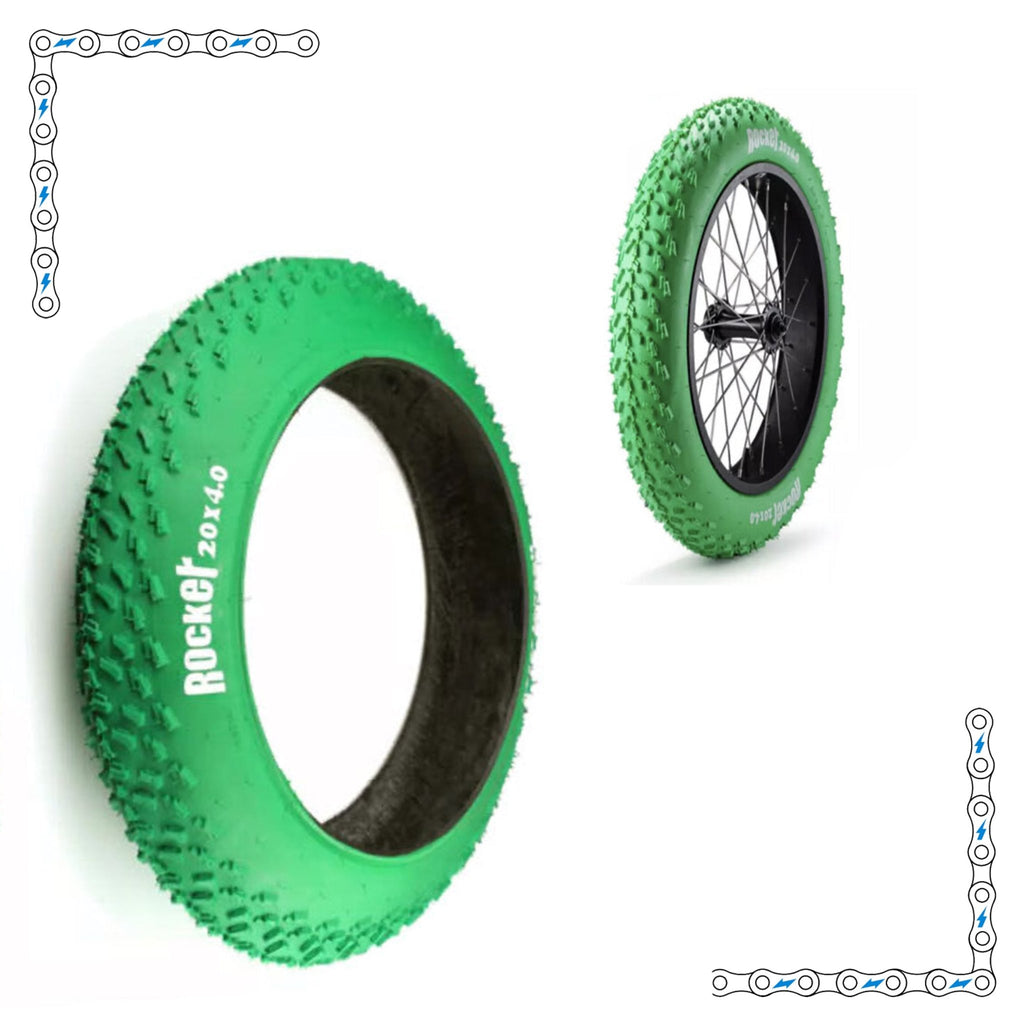 eBike Tires 20" x 4" Green Knobby for Fat Tire Electric Bike by Electric Bike Super Shop - Electric Bike Super Shop