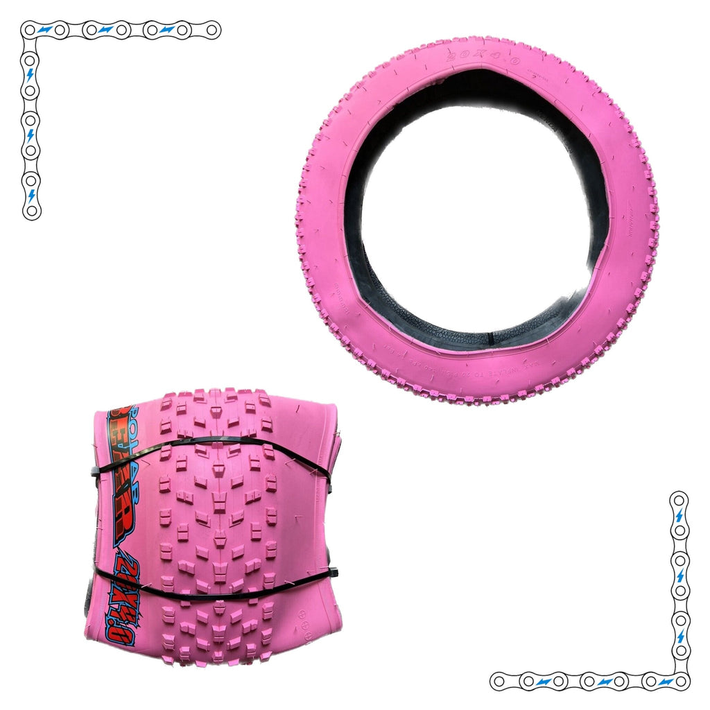eBike Tires 20" x 4" Pink Knobby for Fat Tire Electric Bike by Electric Bike Super Shop - Electric Bike Super Shop