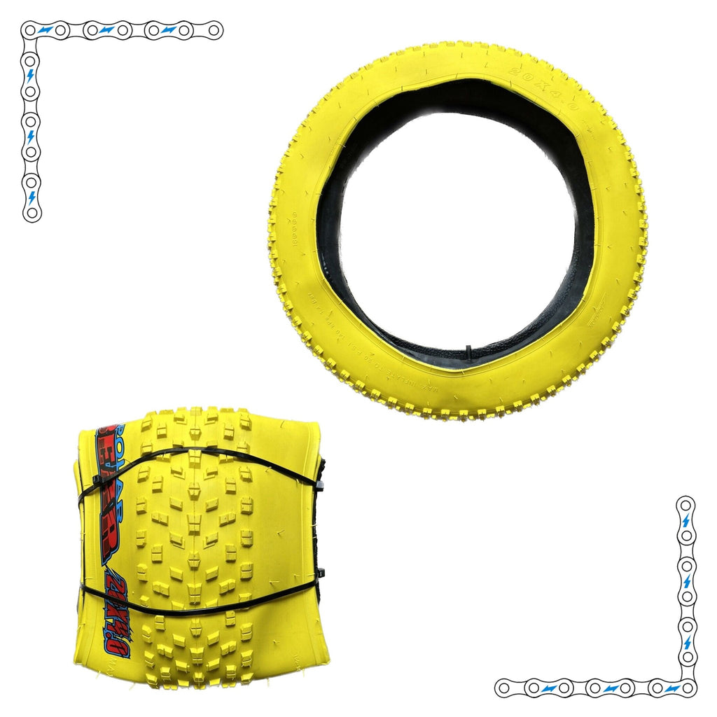 eBike Tires 20" x 4" Yellow Knobby for Fat Tire Electric Bike by Electric Bike Super Shop - Electric Bike Super Shop