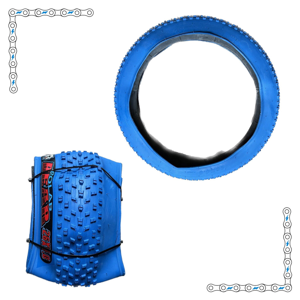 eBike Tires 26" x 4" Blue Knobby for Fat Tire Electric Bike by Electric Bike Super Shop - Electric Bike Super Shop