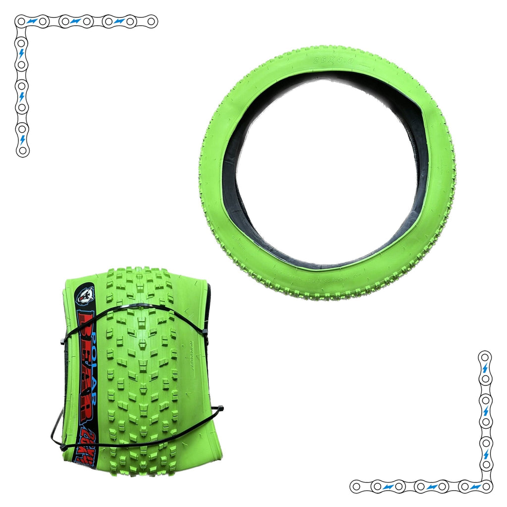 eBike Tires 26" x 4" Green Knobby for Fat Tire Electric Bike by Electric Bike Super Shop - Electric Bike Super Shop