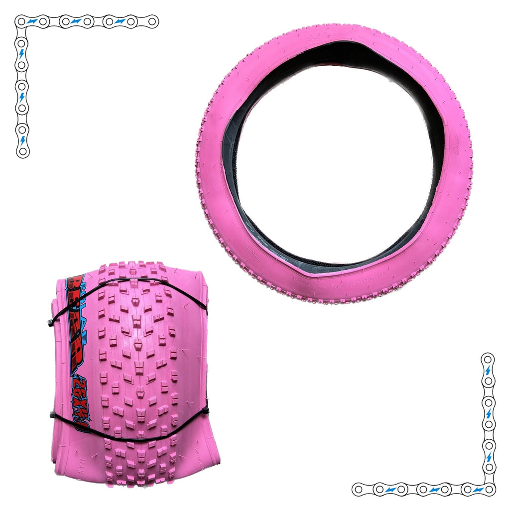 eBike Tires 26" x 4" Pink Knobby for Fat Tire Electric Bike by Electric Bike Super Shop - Electric Bike Super Shop