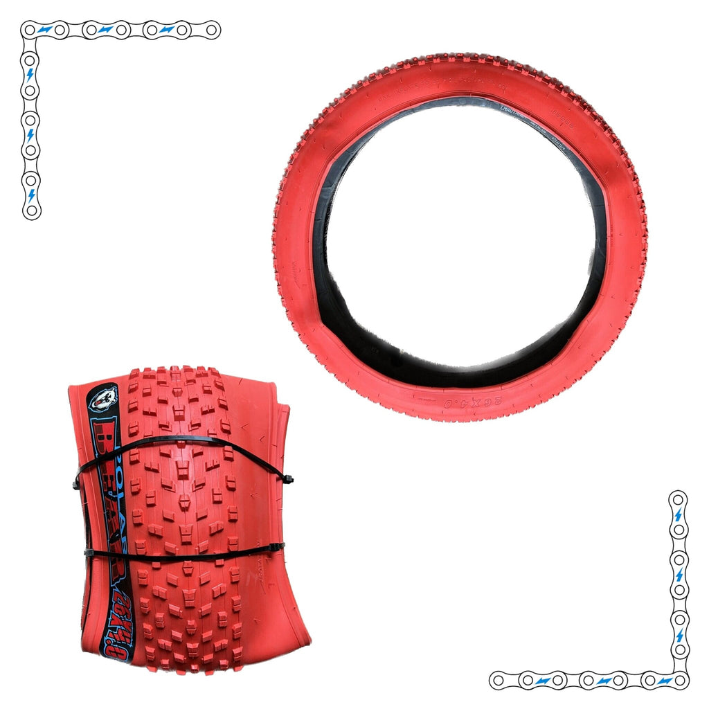 eBike Tires 26" x 4" Red Knobby for Fat Tire Electric Bike by Electric Bike Super Shop - Electric Bike Super Shop