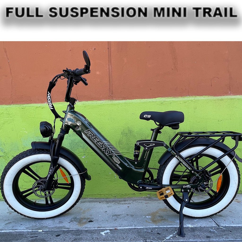 Mini Fat Tire Full Suspension Trail eBike (Step-Thru) by Freesky - Electric Bike Super Shop