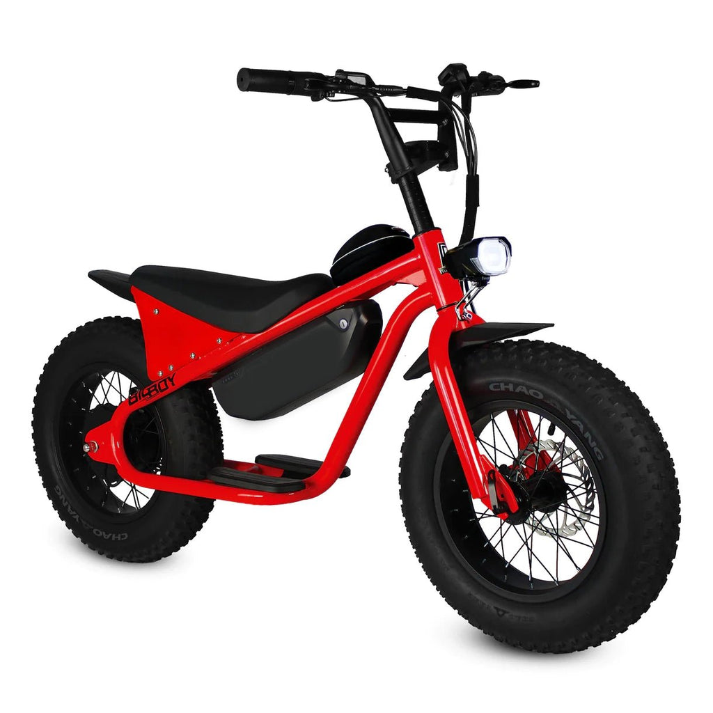 Red Youth Electric Balance eBike - Mini Moto Style Fat Tire Electric Scooter by Golden Cycle - Electric Bike Super Shop